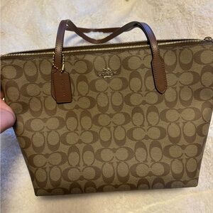 Coach Tan and Brown Signature Tote